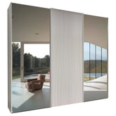 Tulsa Large 3 Door Wardrobe With Mirror and Decking Door - Pendle Village Furniture